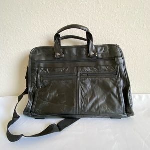 Genuine Soft Leather Briefcase/Attache/Travel Messenger/Laptop Computer Case.